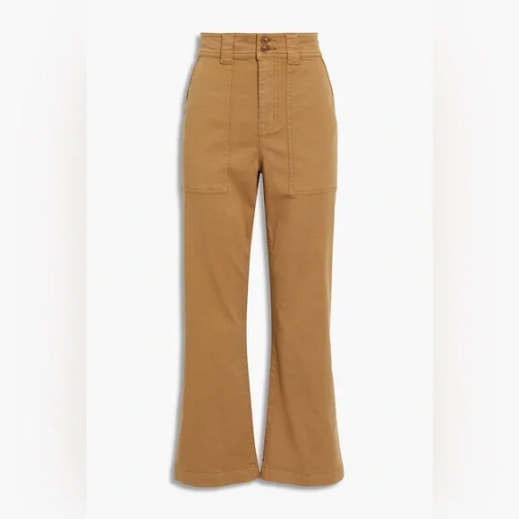 JOIE Woman Mason Cropped Cotton-blend Twill Straight-leg Pants Camel - Picture 9 of 9